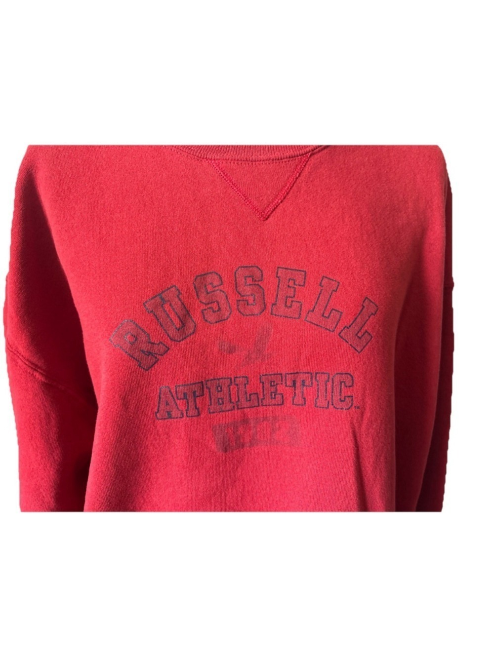 Vintage Russell Athletic Sweatshirt Large Red Crewneck Made in Mexico 90s Y2K